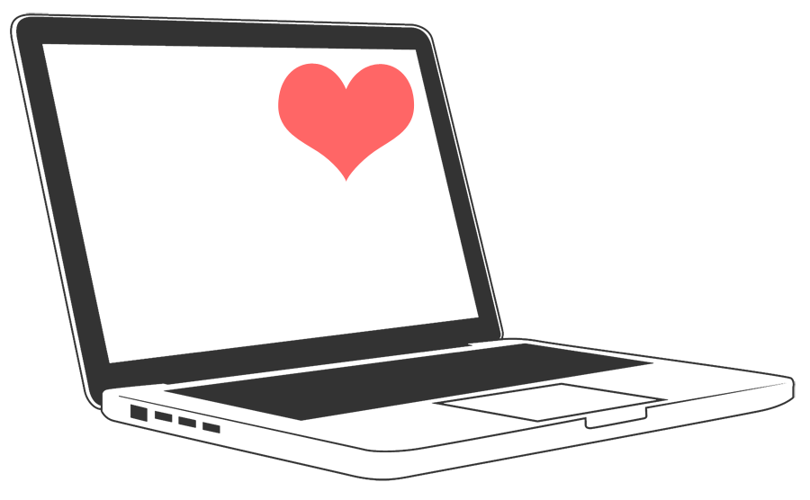 computer with a heart